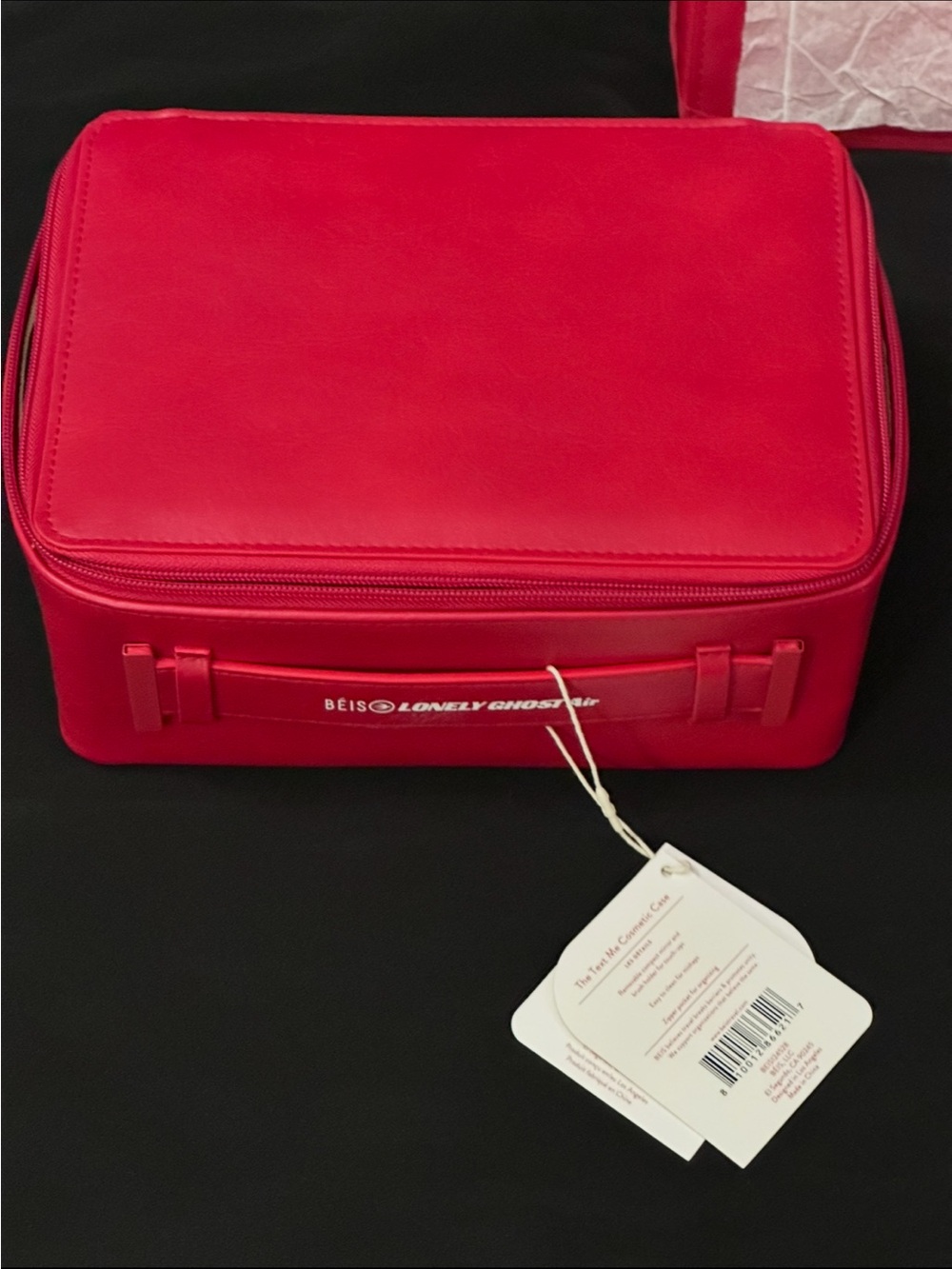 BÉIS x Lonely Ghost The Cosmetic Case in Text Me Red — Limited Edition - Picture 4 of 5